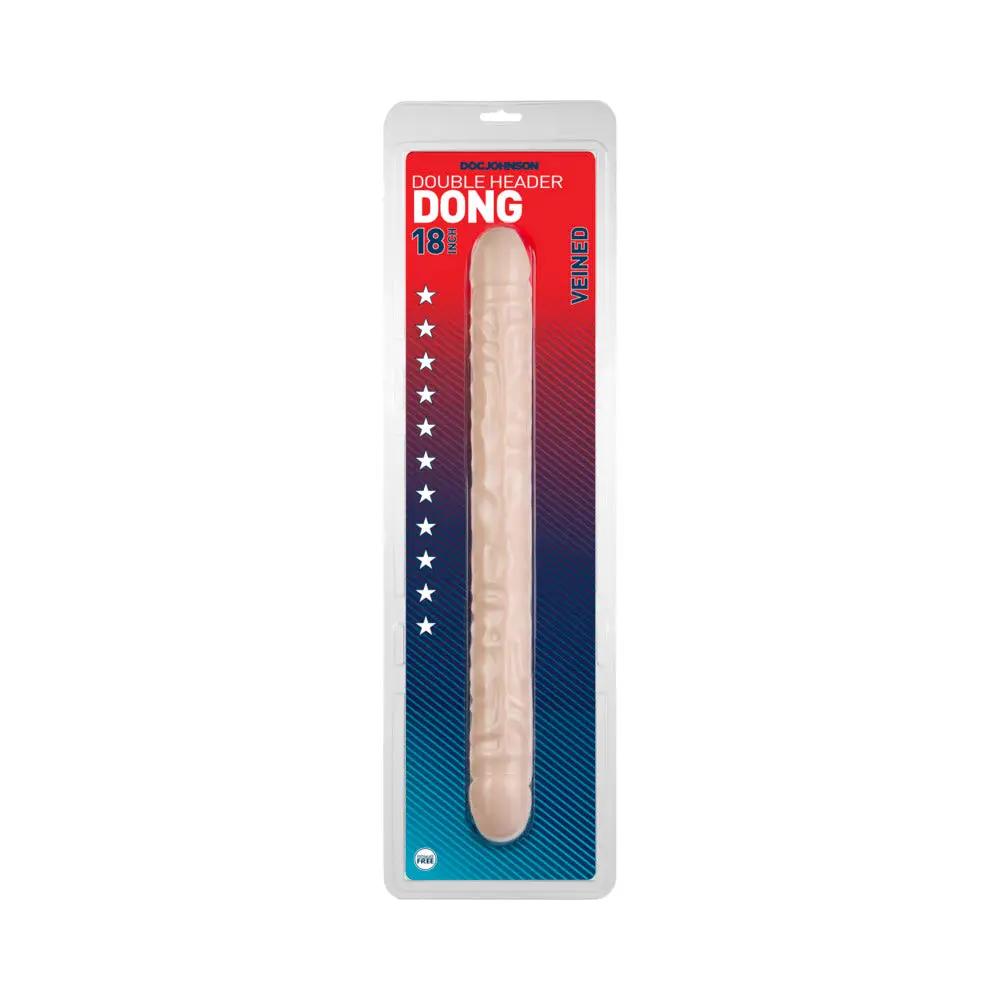 Veined Double Header Dong (Flesh) by Doc Johnson