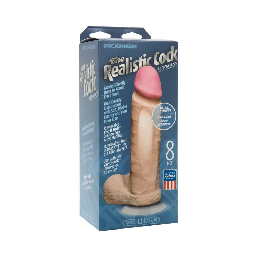 The Realistic Cock - UR3 - 8 Inch White by Doc Johnson