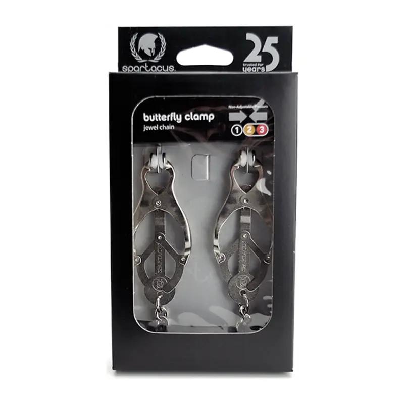 Lite Line Nipple Clamps With Curbed Chain by Spartacus