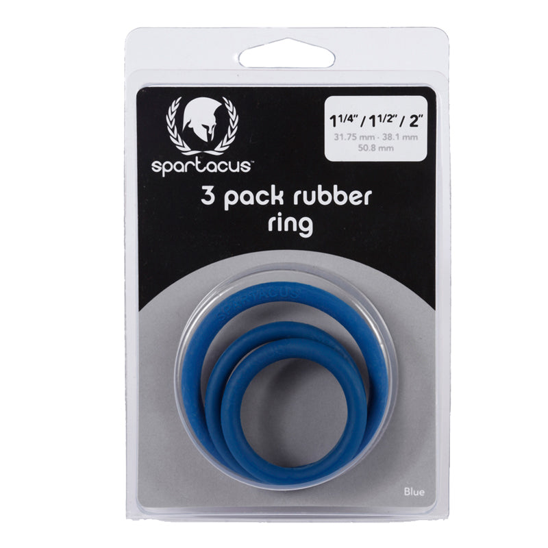 Spartacus Cock Ring Set (3 RubberRings/Blue) by Spartacus