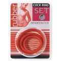 Spartacus Cock Ring Set (3 Rubber Enhancers/Red) by Spartacus