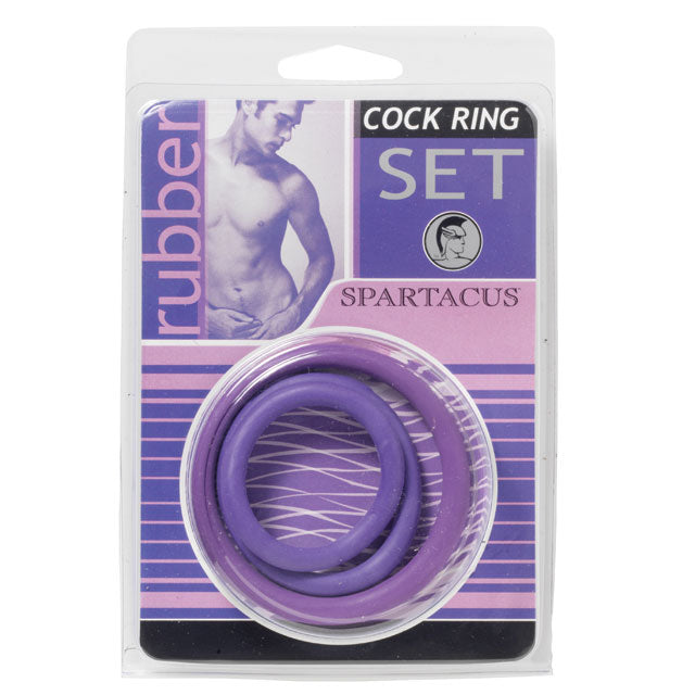 Spartacus Cock Ring Set (3 Rings/Purple) by Spartacus