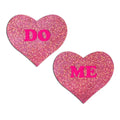 Pastease Glitter 'Do Me' Heart Pasties Pink by Pastease