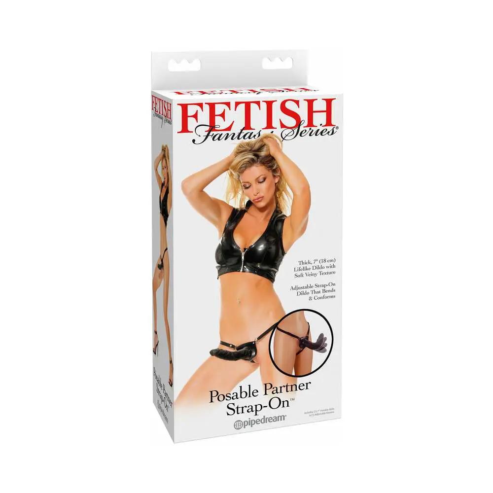 Fetish Fantasy Series Posable Partner Strap-On With 7 in. Dildo Black by Pipedream