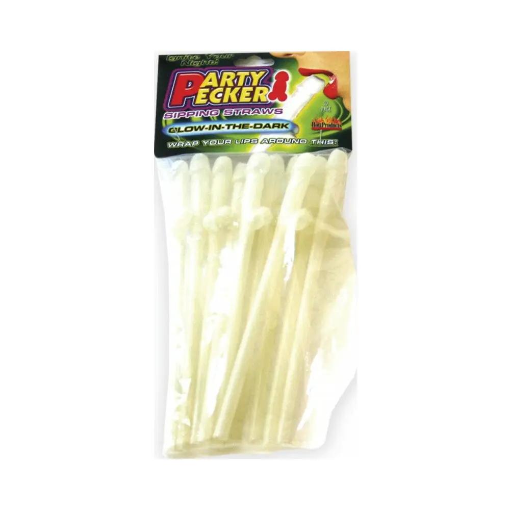 Party Pecker Sipping Straws (Glow) by Hott Products
