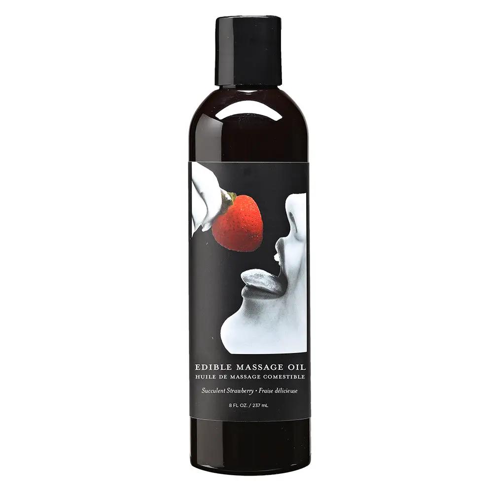 Earthly Body Edible Massage Oil Succulent Strawberry 8oz by Earthly Body