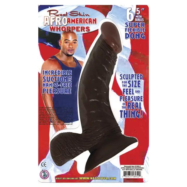 Afro American Whoppers 6.5in. Flexible Dong with Balls by Nasstoys