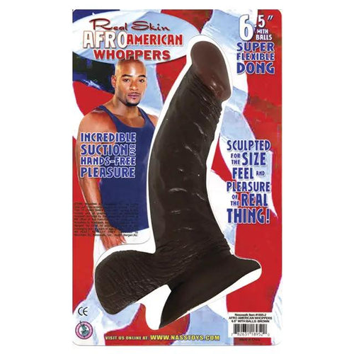 Afro American Whoppers 6.5in. Flexible Dong with Balls by Nasstoys