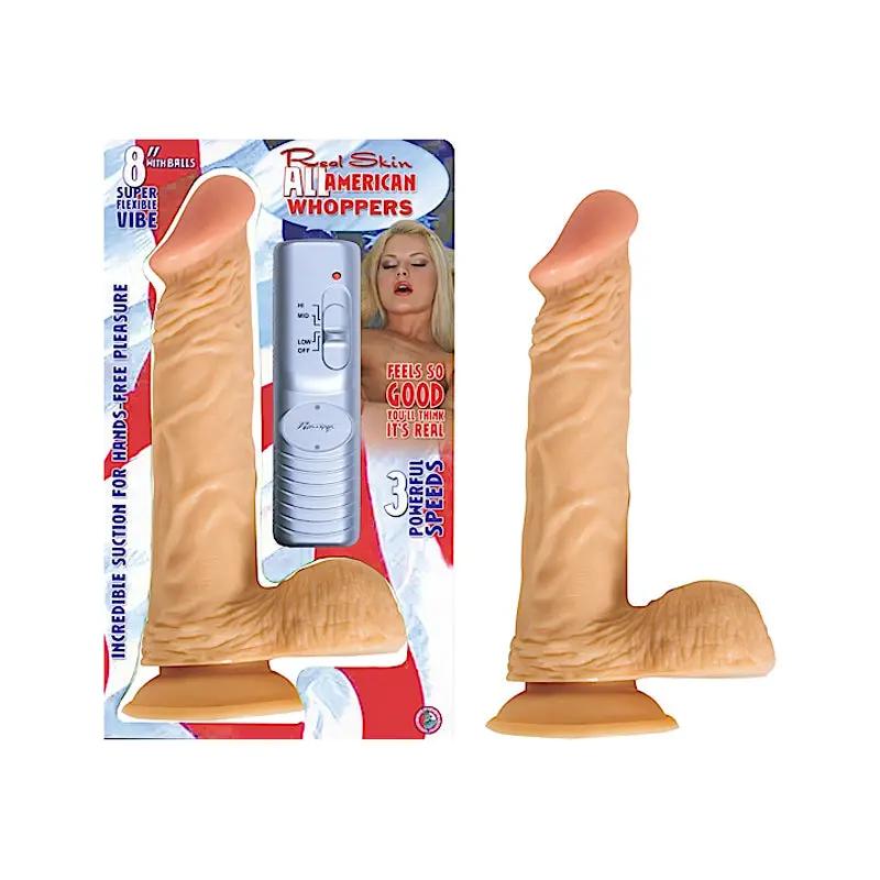 All American Whoppers 8in. Vibrating Dong with Balls by Nasstoys