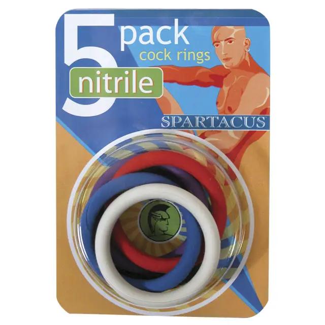 Spartacus Nitrile Cock Rings (5 Per Package/1 1/4in each) by Spartacus