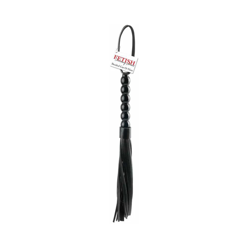 Fetish Fantasy Series Beaded Cat-o-Nine Tails Flogger Black by Pipedream