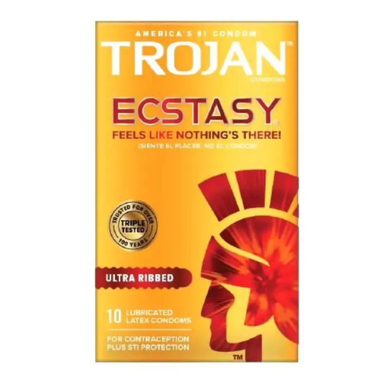 Trojan Ecstasy Ultra Ribbed Condoms with UltraSmooth Lubricant by Paradise Marketing
