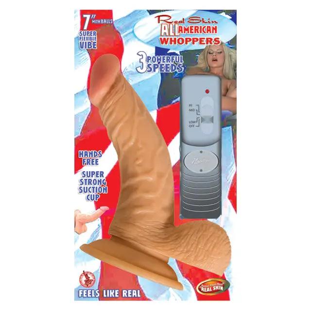 All American Whoppers 7in. Vibrating Dong With Balls by Nasstoys