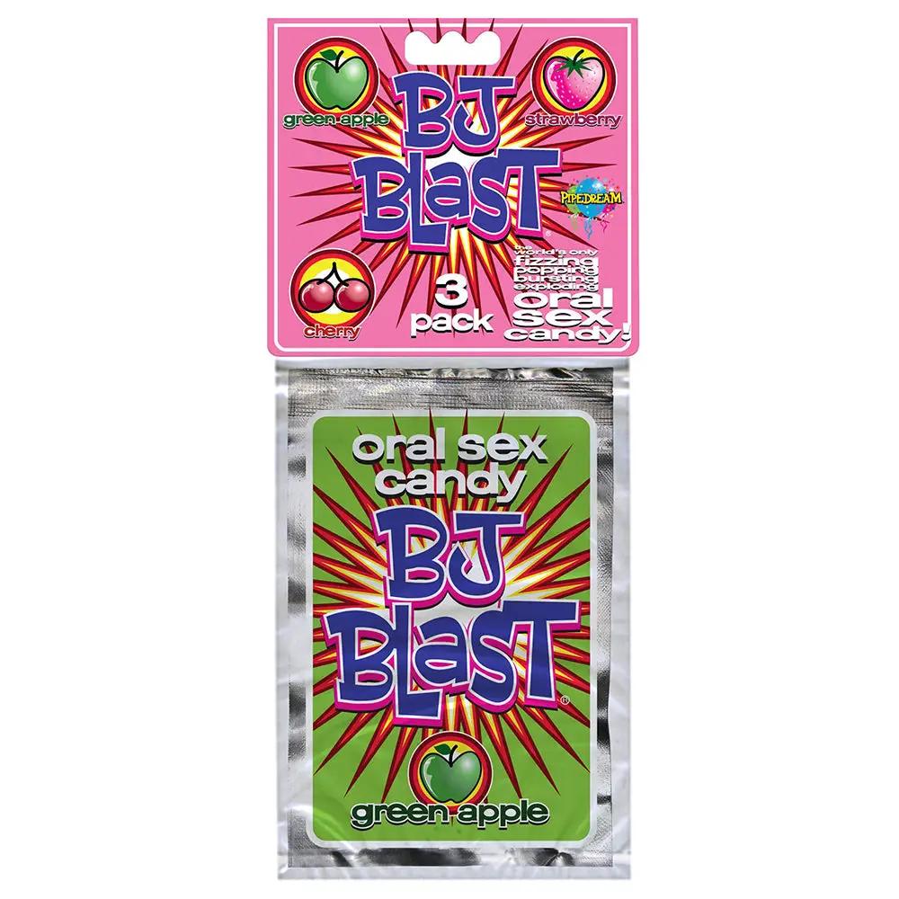 BJ Blast Oral Sex Candy 3-Pack (Strawberry, Cherry & Green Apple) by Pipedream