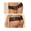 Rene Rofe Crotchless Lace Thong With Bows M/L by Rene Rofe