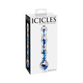 Icicles No. 8 Wavy 7 in. Glass Dildo Blue/Clear by Pipedream