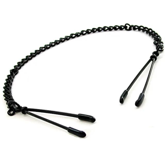 H2H Nipple Clamps Tweezer With Chain (Black) by PHS International