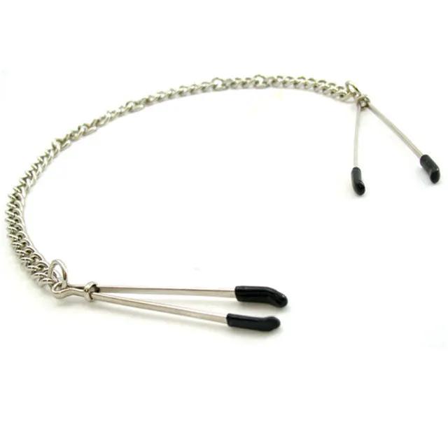 H2H Nipple Clamps Tweezer With Chain (Chrome) by PHS International