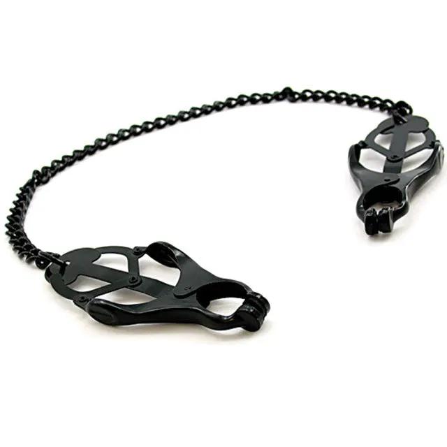 H2H Nipple Clamps Jaws W/Chain (Black) by PHS International