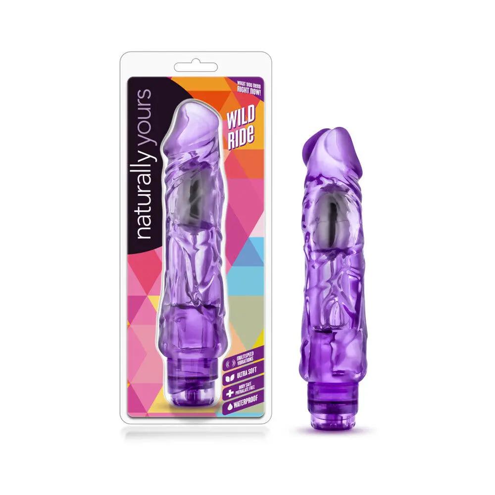 Naturally Yours Wild Ride Realistic 9 in. Vibrating Dildo Purple by Blush