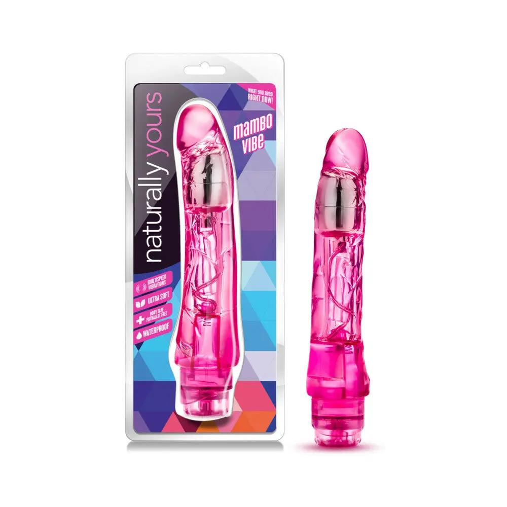 Naturally Yours Mambo Vibe Realistic 9 in. Vibrating Dildo Pink by Blush