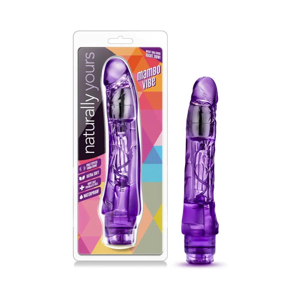 Naturally Yours Mambo Vibe Realistic 9 in. Vibrating Dildo Purple by Blush