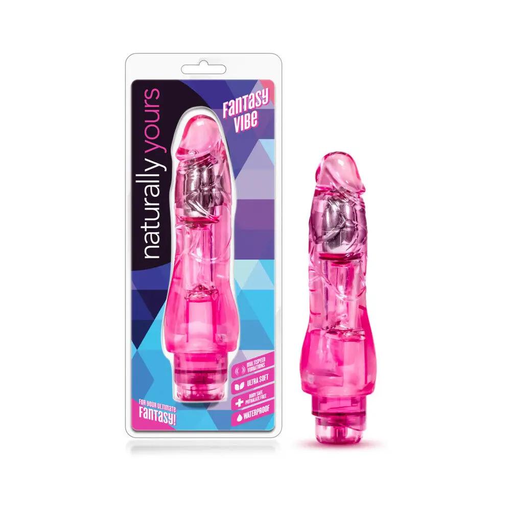 Naturally Yours Fantasy Vibe Realistic 8.5 in. Vibrating Dildo Pink by Blush