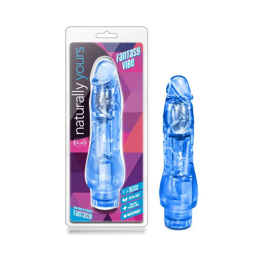 Naturally Yours Fantasy Vibe Realistic 8.5 in. Vibrating Dildo Blue by Blush