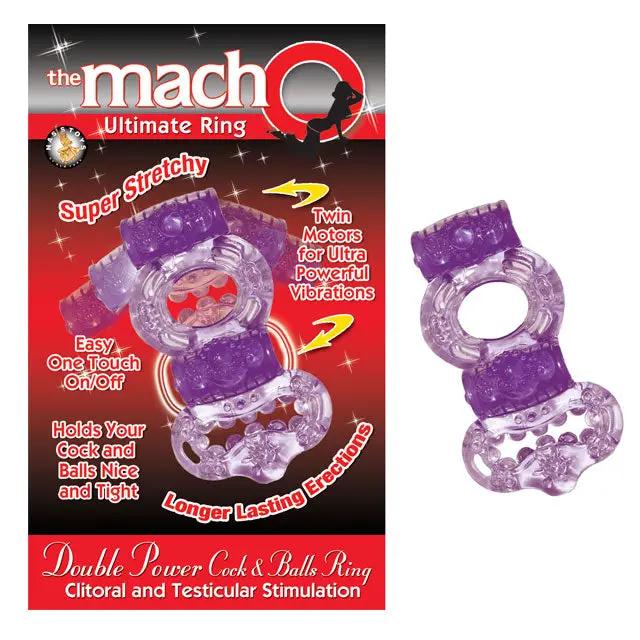 Macho 2X Power Cock & Balls Vibrating Ring (Purple) by Nasstoys