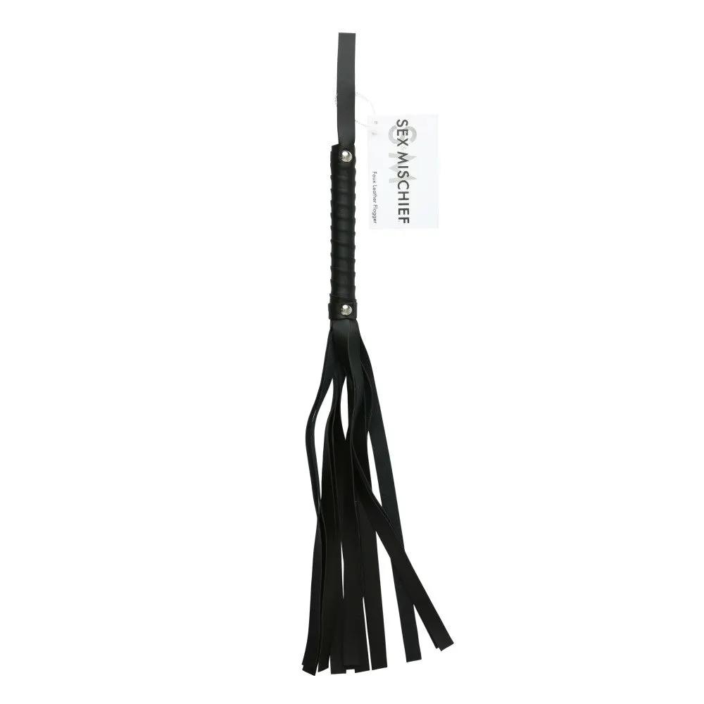Sportsheets Sex & Mischief Faux Leather Flogger Black by Sportsheets