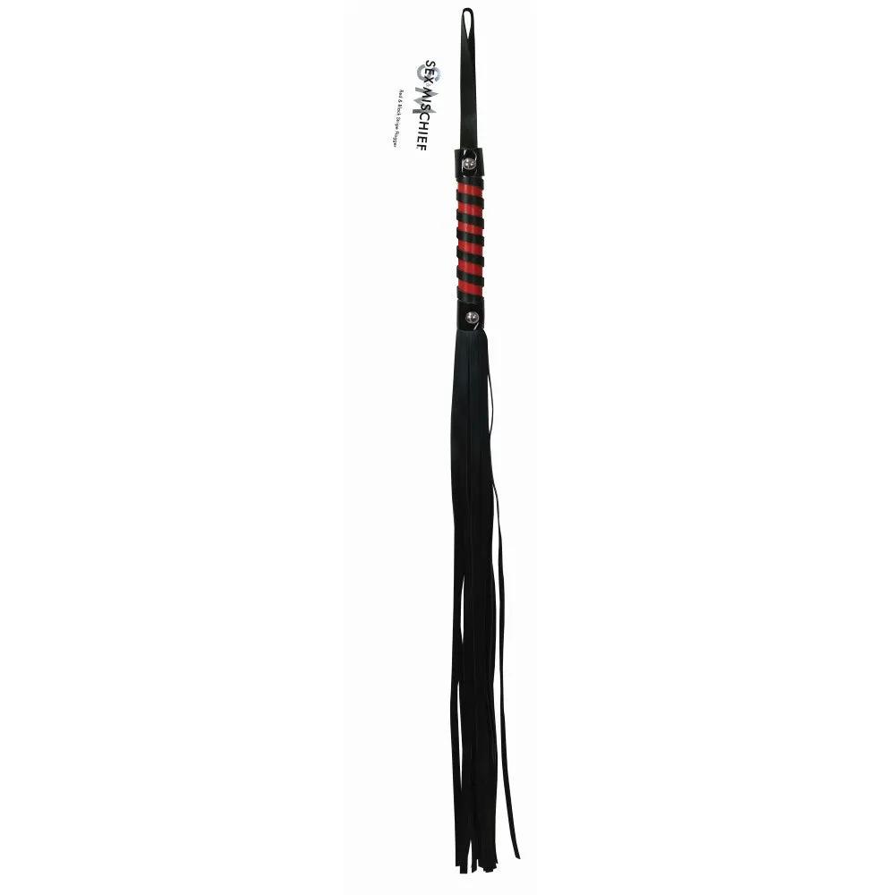 Sportsheets Sex & Mischief Red & Black Stripe Flogger by Sportsheets