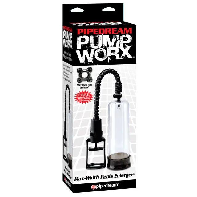 Pump Worx Max-Width Penis Enlarger Pump Clear/Black by Pipedream