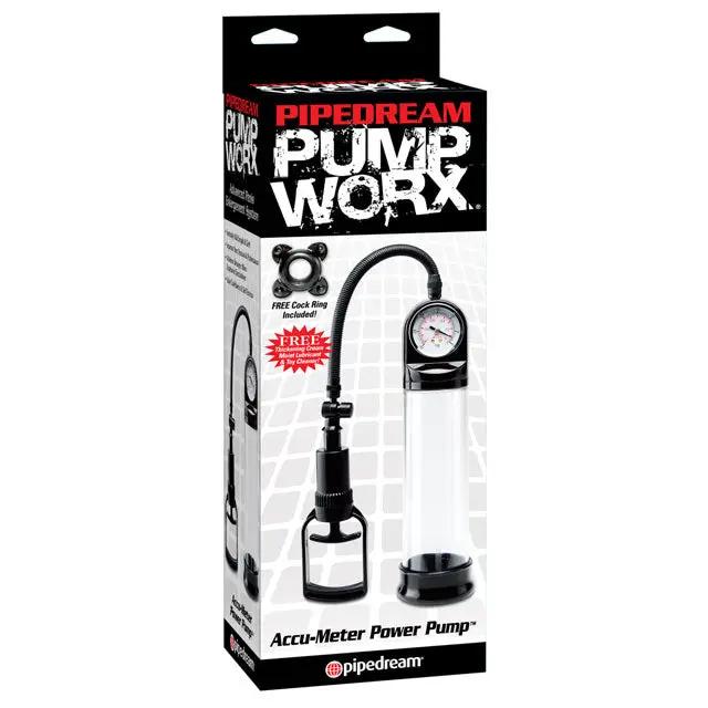 Pump Worx Accu-Meter Power Pump Clear/Black by Pipedream