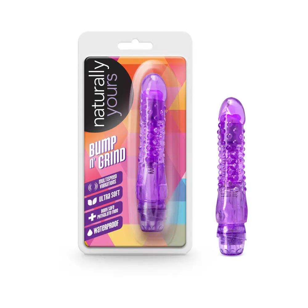 Naturally Yours Bump n' Grind Textured Slimline Vibrator Purple by Blush