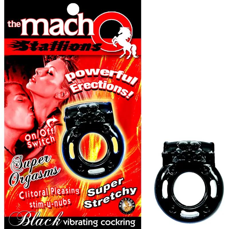 The Macho Stallions Vibrating Cock Ring (Black) by Nasstoys