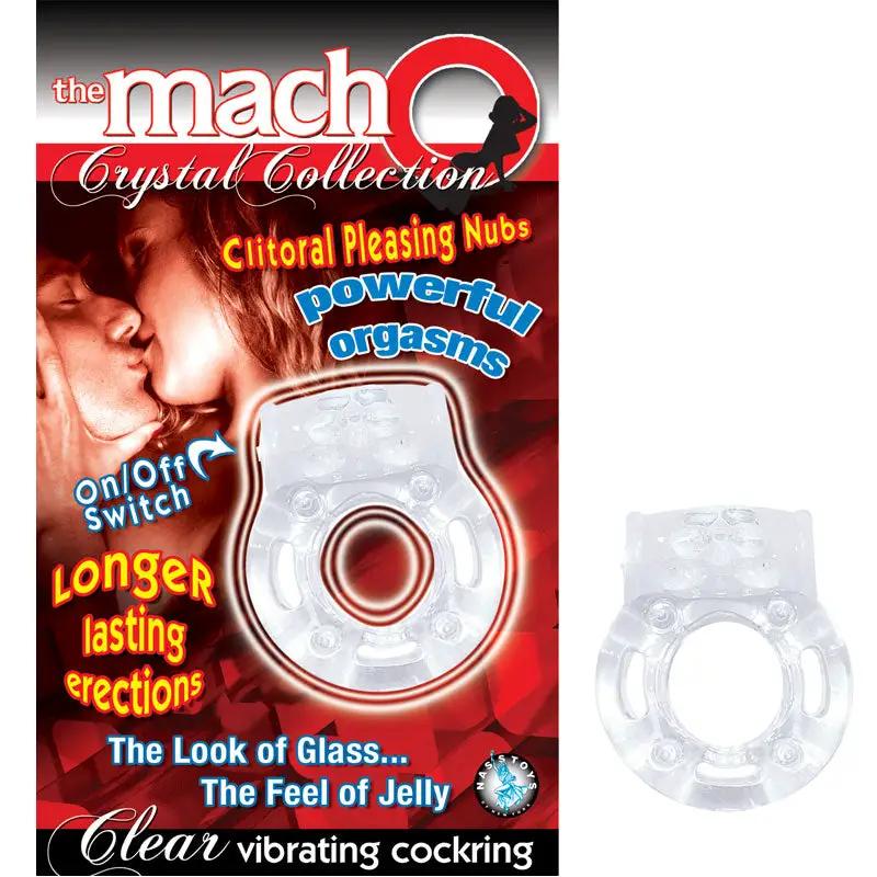 The Macho Crystal Collection Vibrating Cock Ring (Clear) by Nasstoys