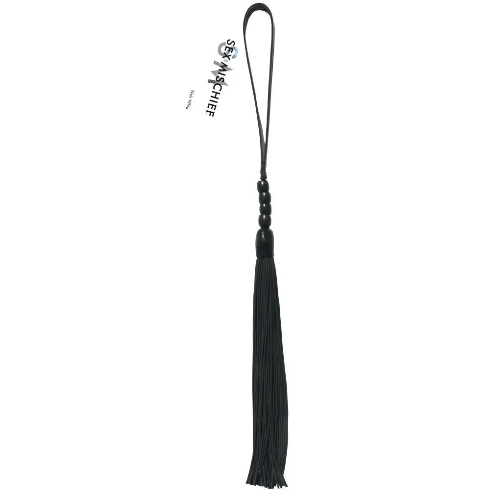Sportsheets Sex & Mischief Noir Whip 16 in. Beaded Flogger by Sportsheets