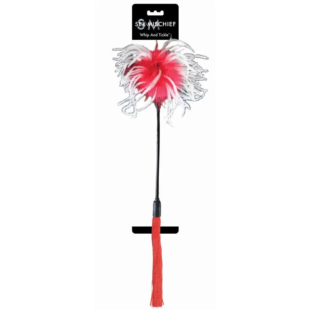 Sportsheets Sex & Mischief Whip & Tickle Red/White by Sportsheets