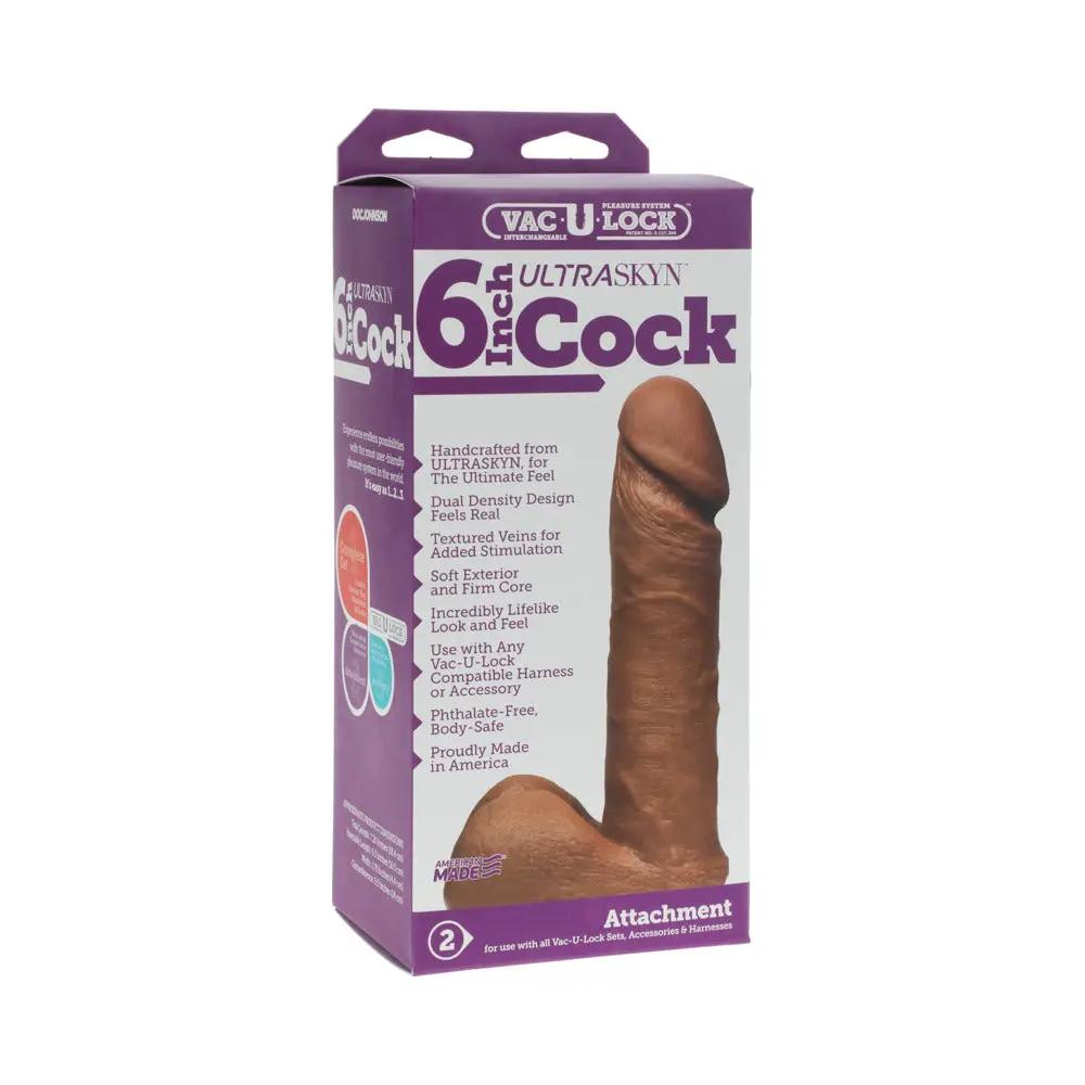 Vac-U-Lock - 6-Inch ULTRASKYN Cock Brown by Doc Johnson