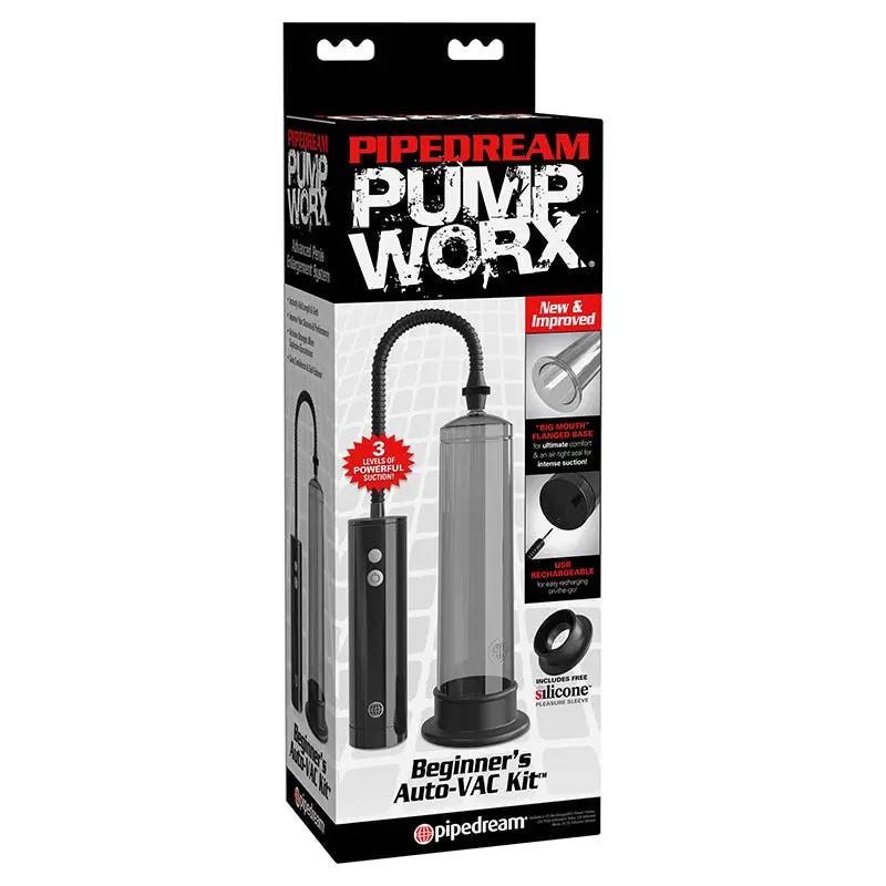 Pump Worx Rechargeable Beginner's Auto-VAC Kit Black by Pipedream