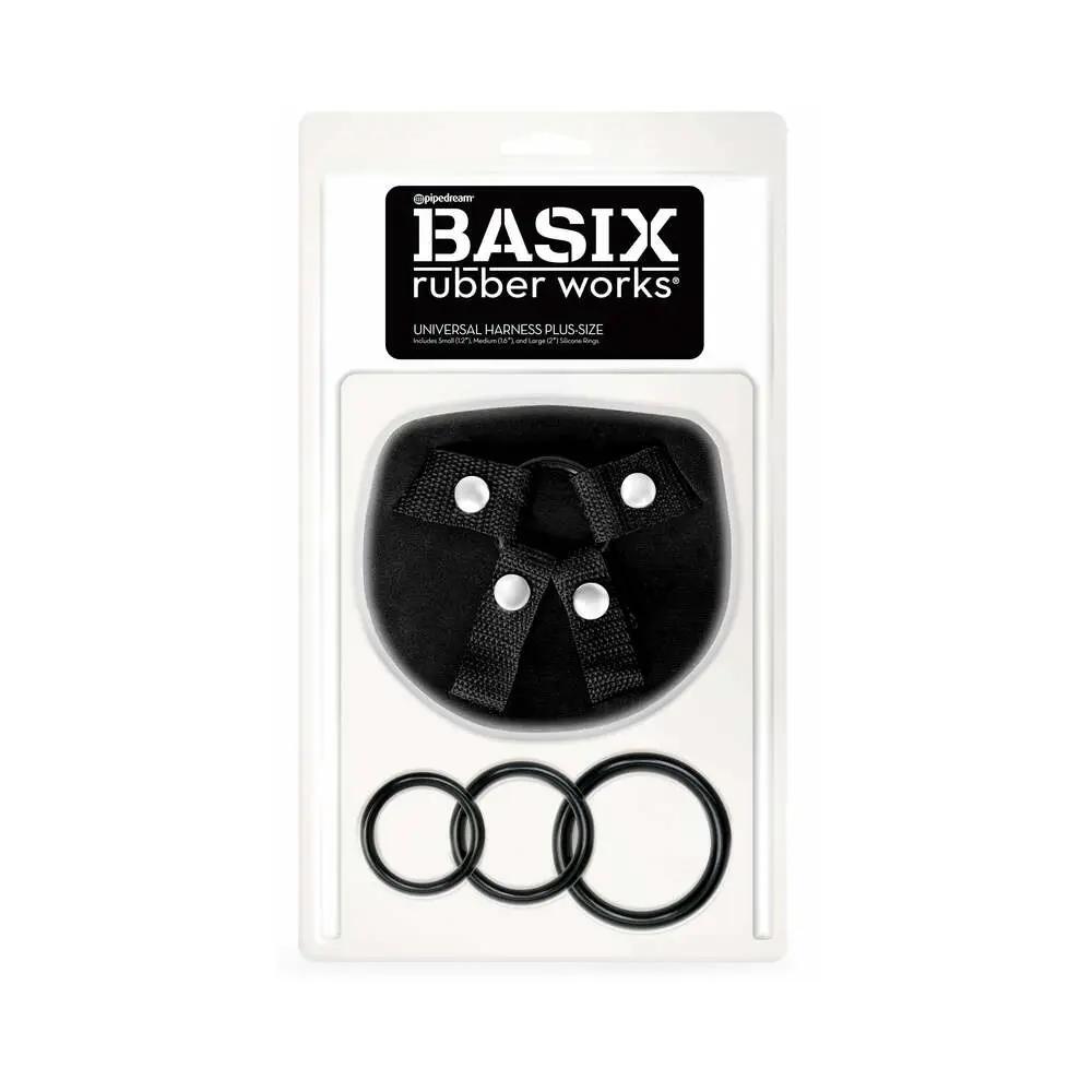 Basix Rubber Works Universal Harness Plus Size Black by Pipedream
