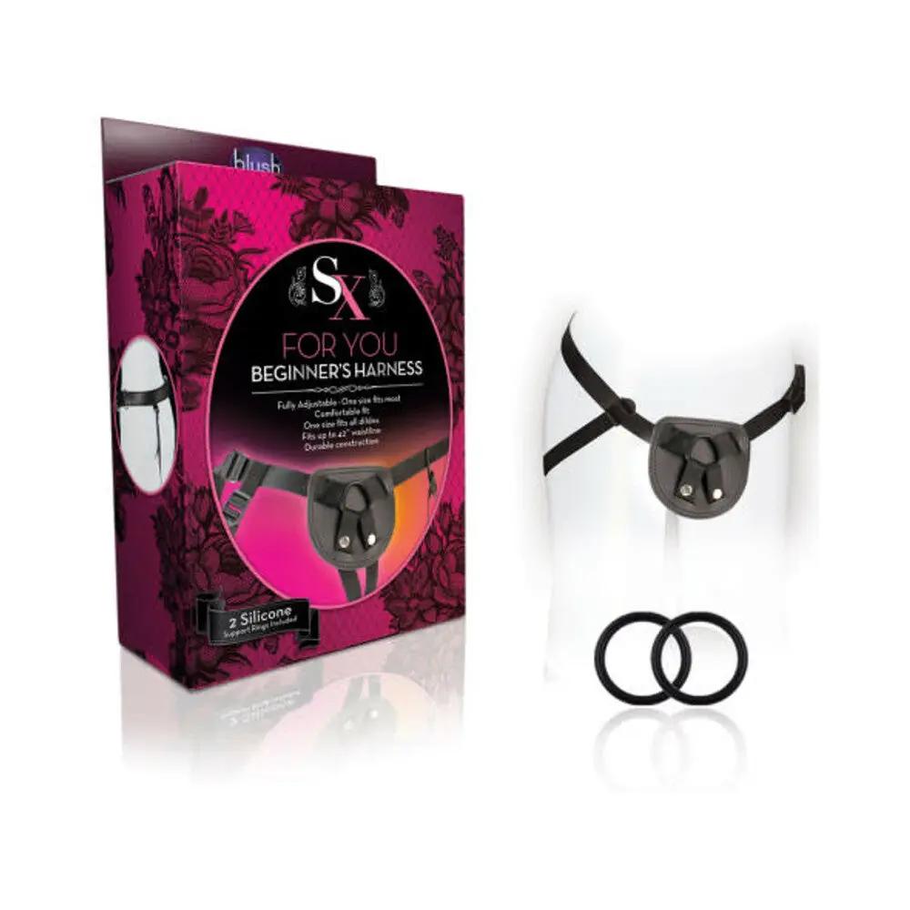 SX For You Adjustable Faux Leather Beginner's Harness Black by Blush
