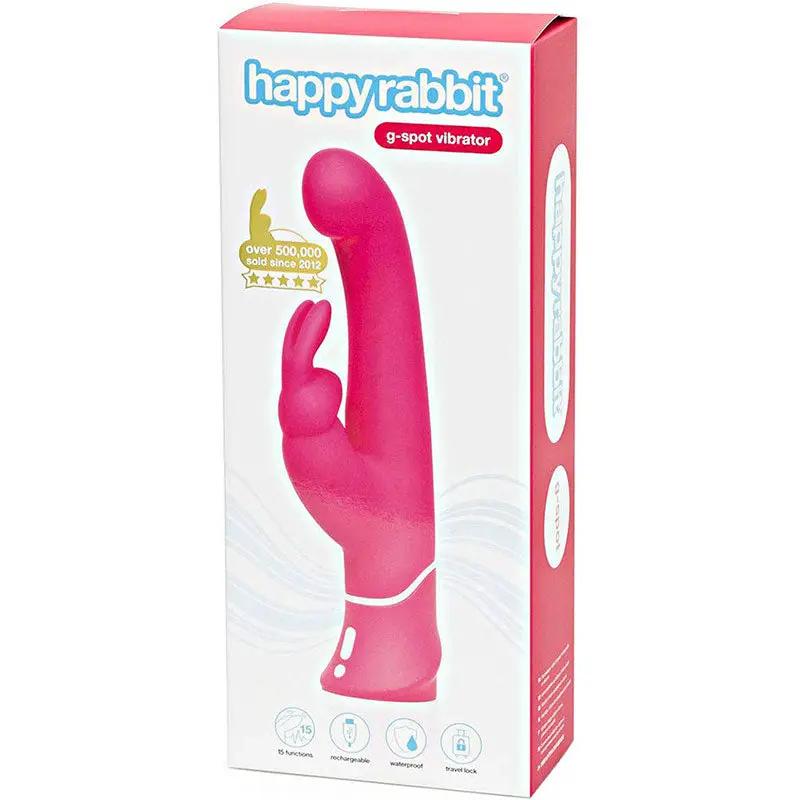 Happy Rabbit G-Spot Rechargeable Silicone Rabbit Vibrator Pink by Happy Rabbit