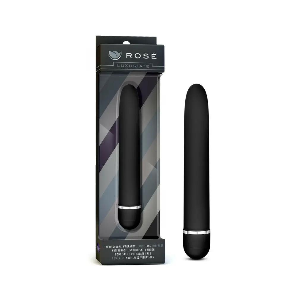 Rose Luxuriate Classic Slimline Vibrator Black by Blush