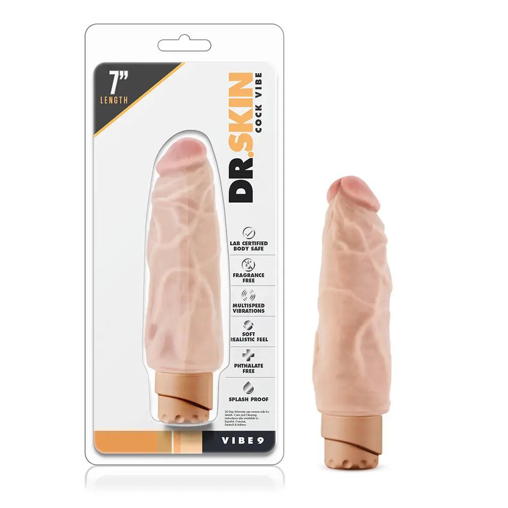 Dr. Skin Cock Vibe 9 Realistic 7.5 in. Vibrating Dildo Beige by Blush