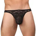 Male Power Stretch Lace Bong Thong Black L/XL by Male Power