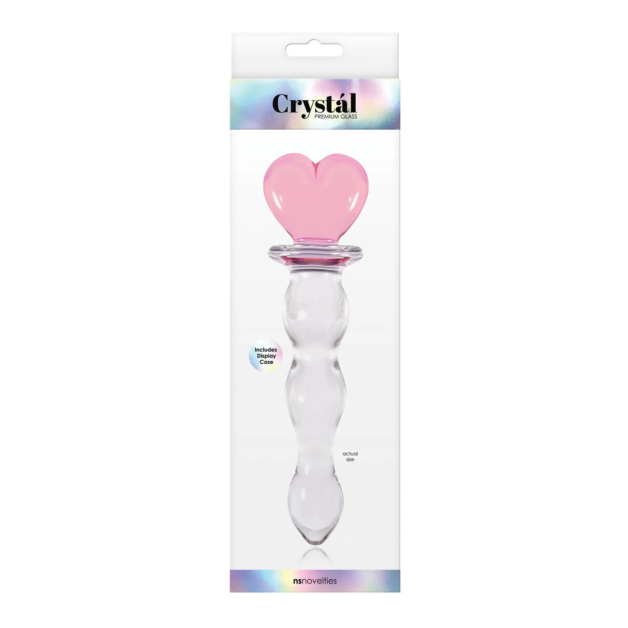 Crystal Heart of Glass 6 in. Glass Dildo Pink/Clear by NS Novelties