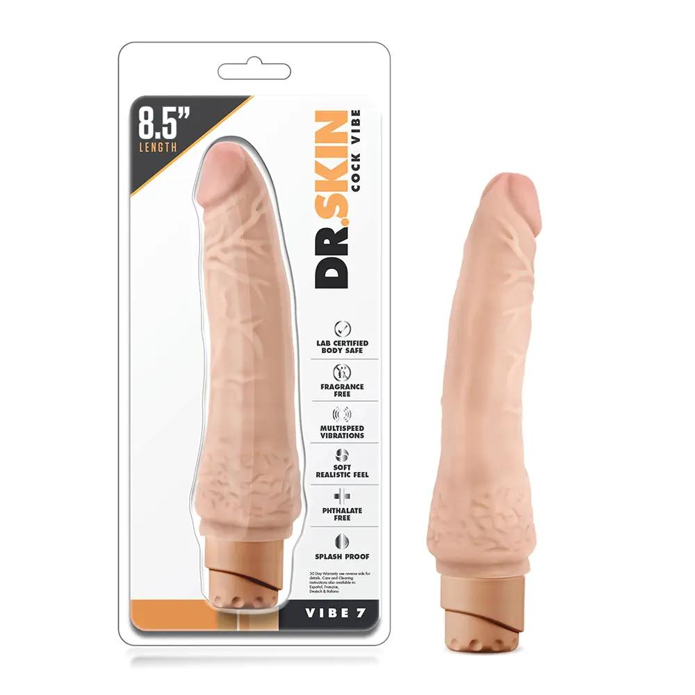 Dr. Skin Cock Vibe 7 Realistic 8.5 in. Vibrating Dildo Beige by Blush