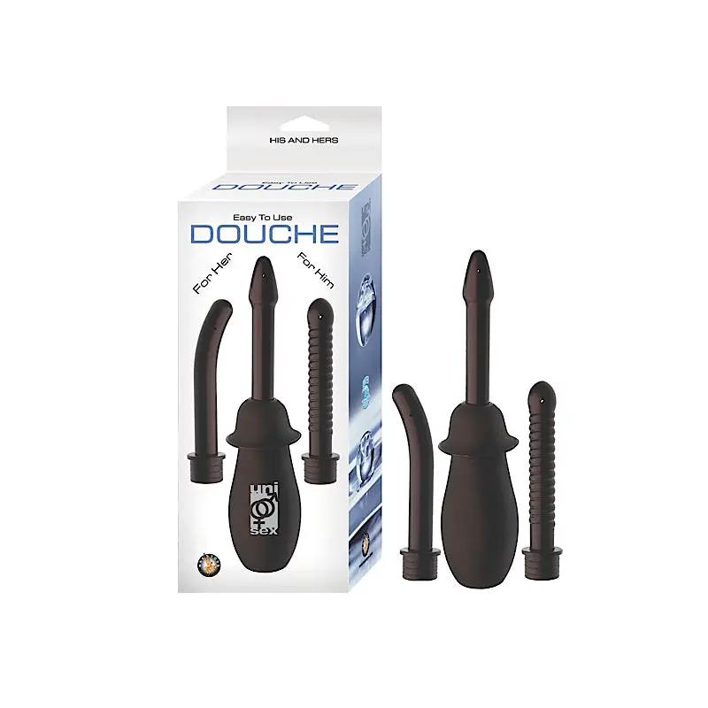 Unisex Douche With 3 Attatchments (Black) by Nasstoys