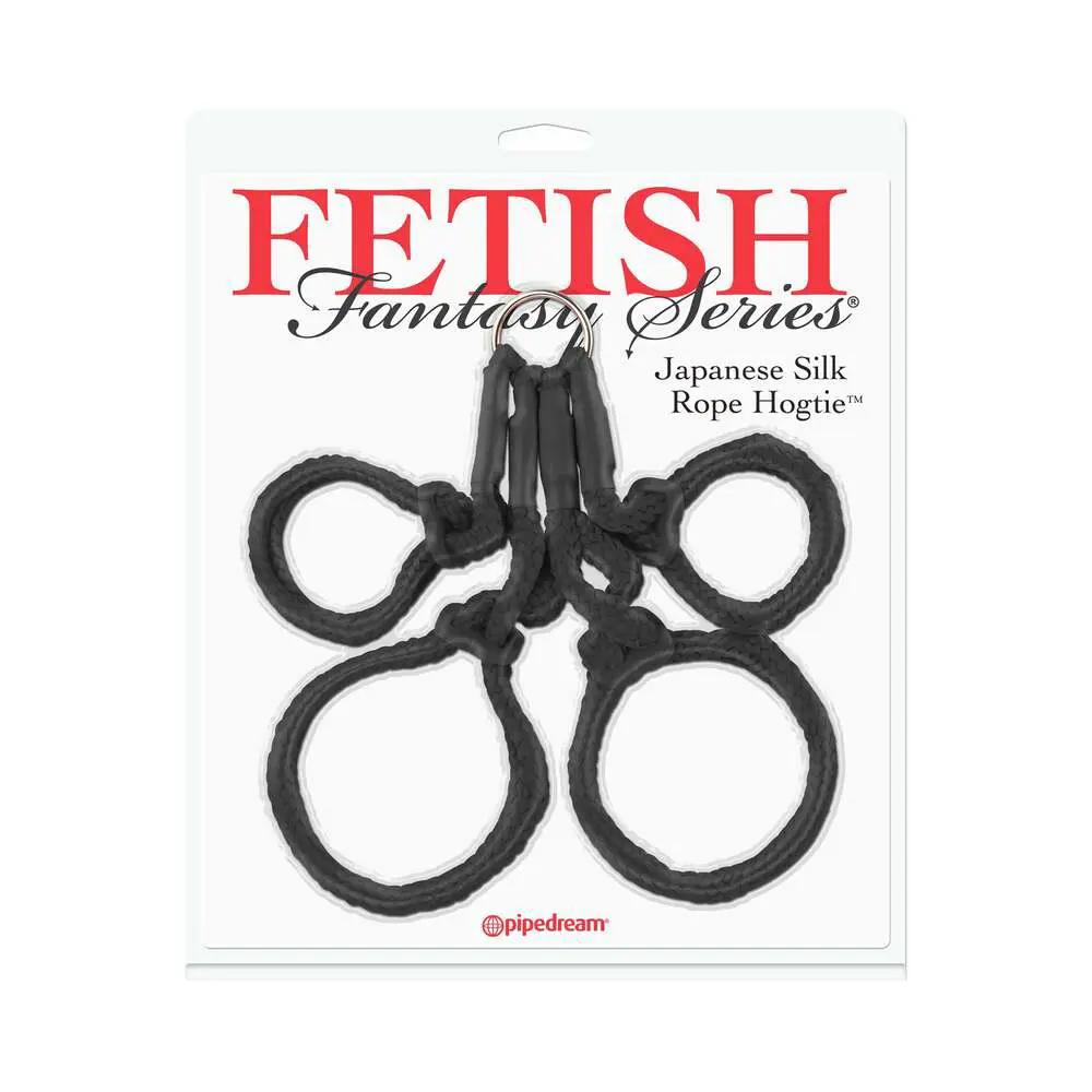 Fetish Fantasy Series Japanese Silk Rope Hogtie Black by Pipedream